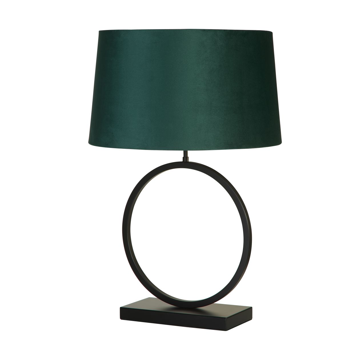 Searchlight Elegant Tafellamp Mat Zwart Metaal With Emerald Lampenkap