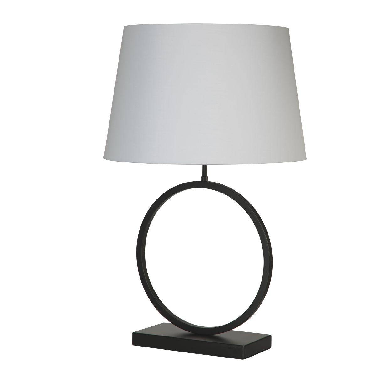 Searchlight Elegant Tafellamp Mat Zwart Metaal With Wit Lampenkap