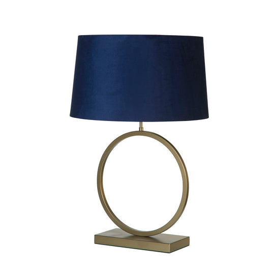 Searchlight Elegant Tafellamp Brons Metaal With Navy Lampenkap