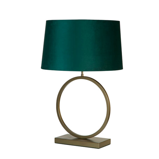 Searchlight Elegant Tafellamp Brons Metaal With Emerald Lampenkap
