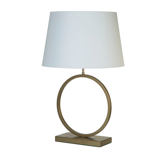 Searchlight Elegant Tafellamp Brons Metaal With Wit Lampenkap