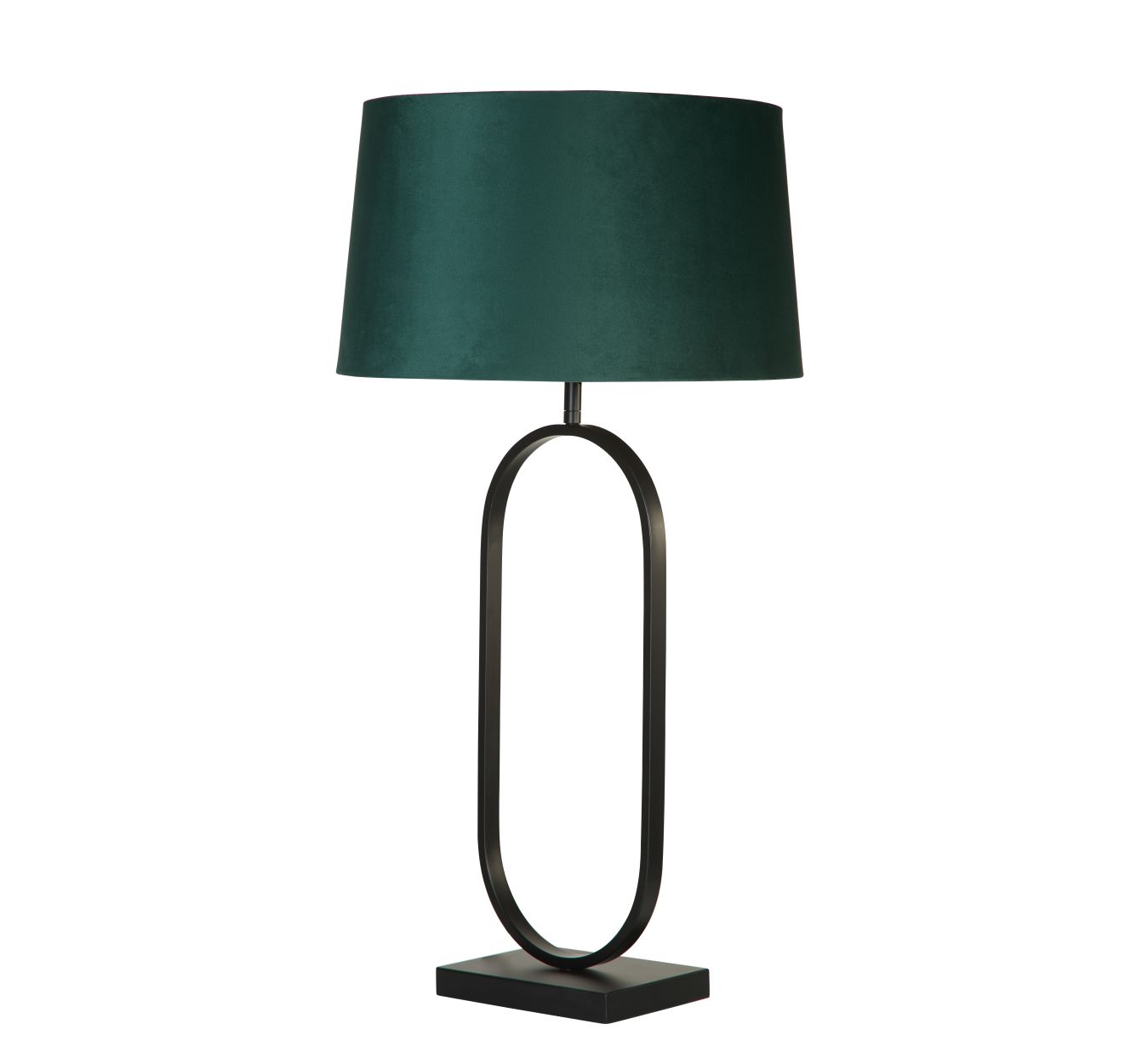 Searchlight Modish Tafellamp Mat Zwart Metaal With Emerald Lampenkap