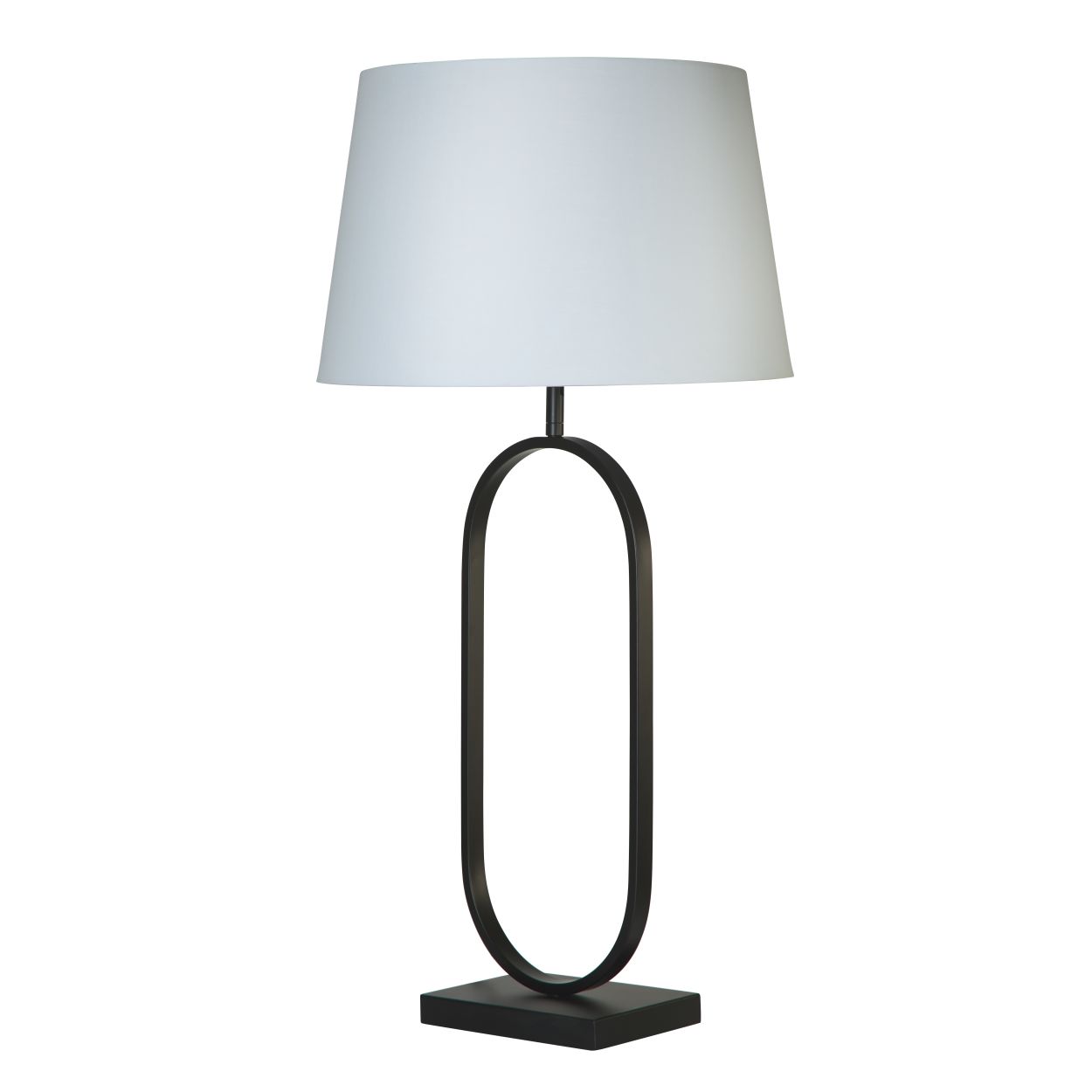 Searchlight Modish Tafellamp Mat Zwart Metaal With Wit Lampenkap