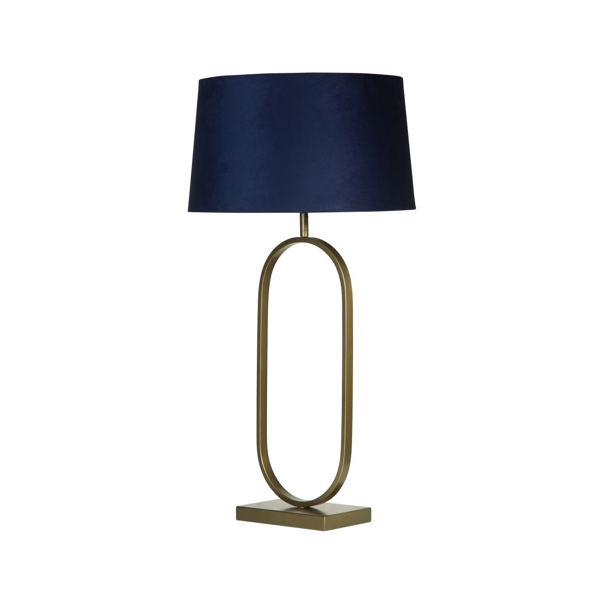 Searchlight Modish Tafellamp Brons Metaal with Navy Lampenkap