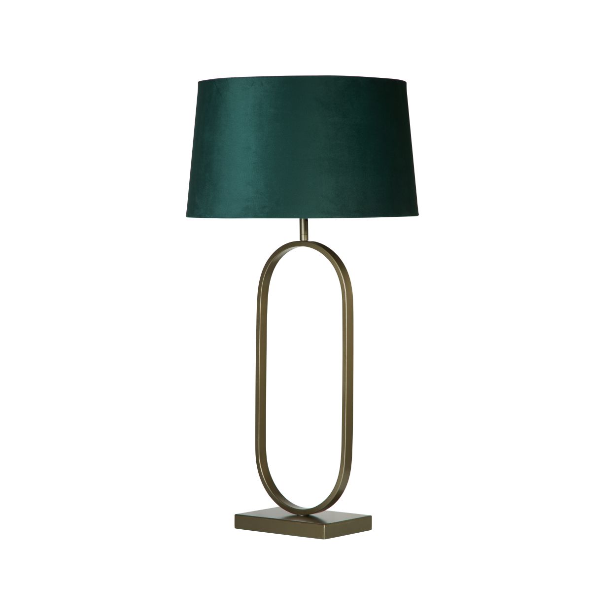 Searchlight Modish Tafellamp Brons Metaal with Emerald Lampenkap