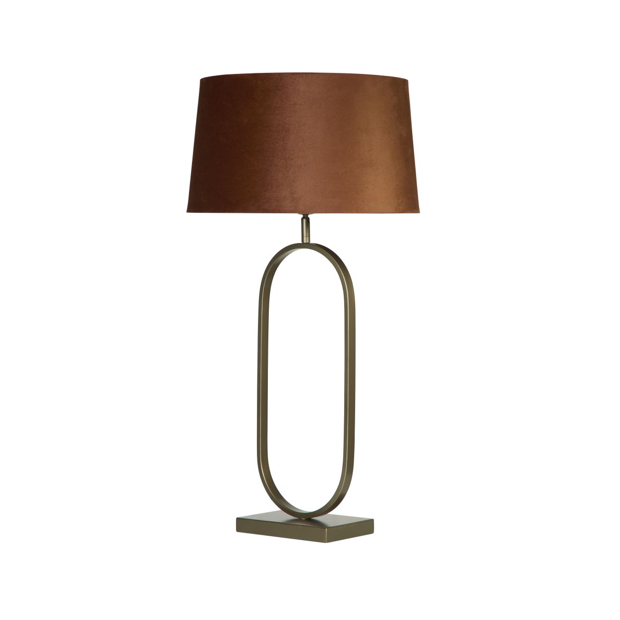 Searchlight Modish Tafellamp Brons Metaal with Burnt Orange Lampenkap