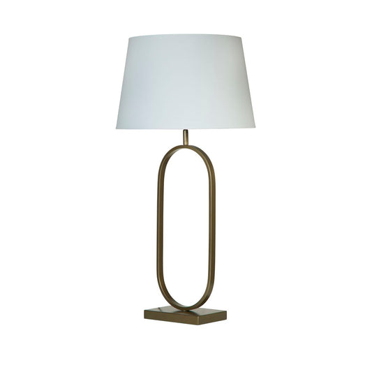 Searchlight Modish Tafellamp Brons Metaal with Wit Lampenkap