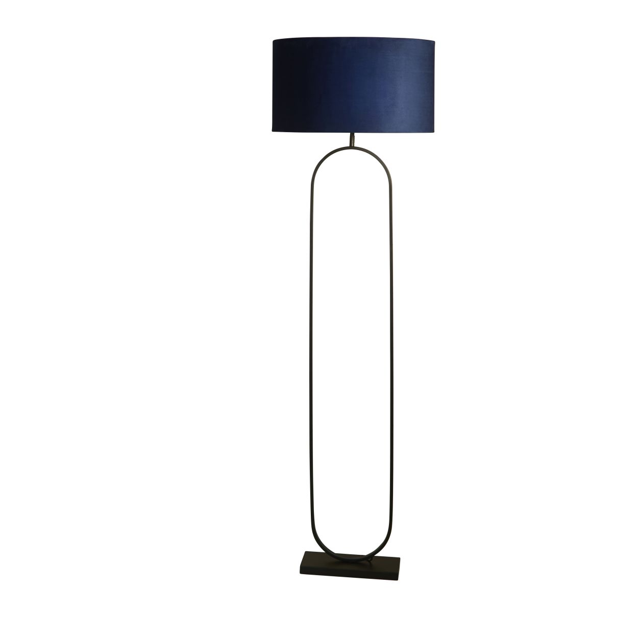 Searchlight Modish Vloerlamp Zwart Metaal with Navy Lampenkap