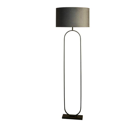 Searchlight Modish Vloerlamp Zwart Metaal with Dark Grijs Lampenkap