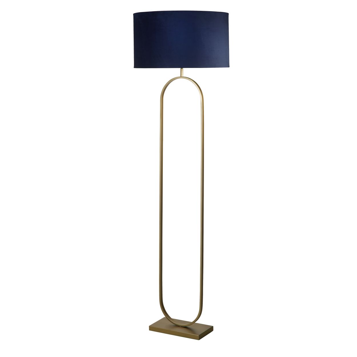 Searchlight Modish Vloerlamp Brons Metaal with Navy Lampenkap