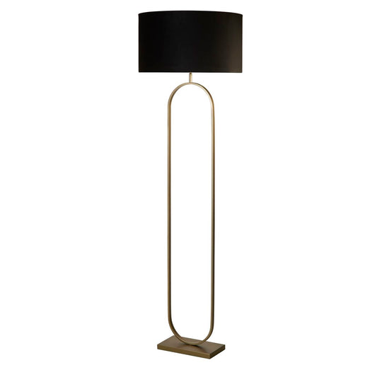 Searchlight Modish Vloerlamp Brons Metaal with Zwart Lampenkap
