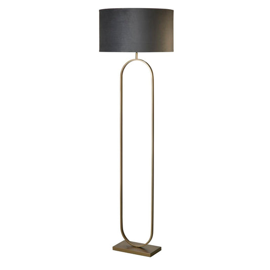 Searchlight Modish Vloerlamp Brons Metaal with Dark Grijs Lampenkap