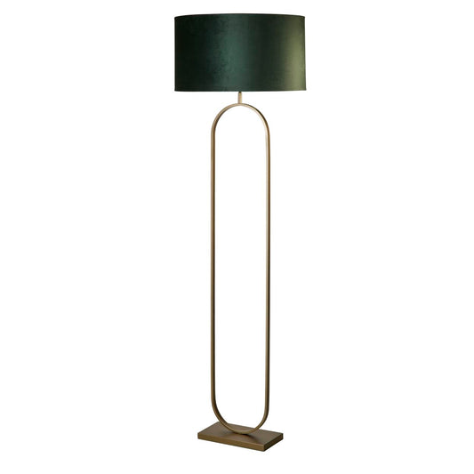Searchlight Modish Vloerlamp Brons Metaal with Groen Lampenkap