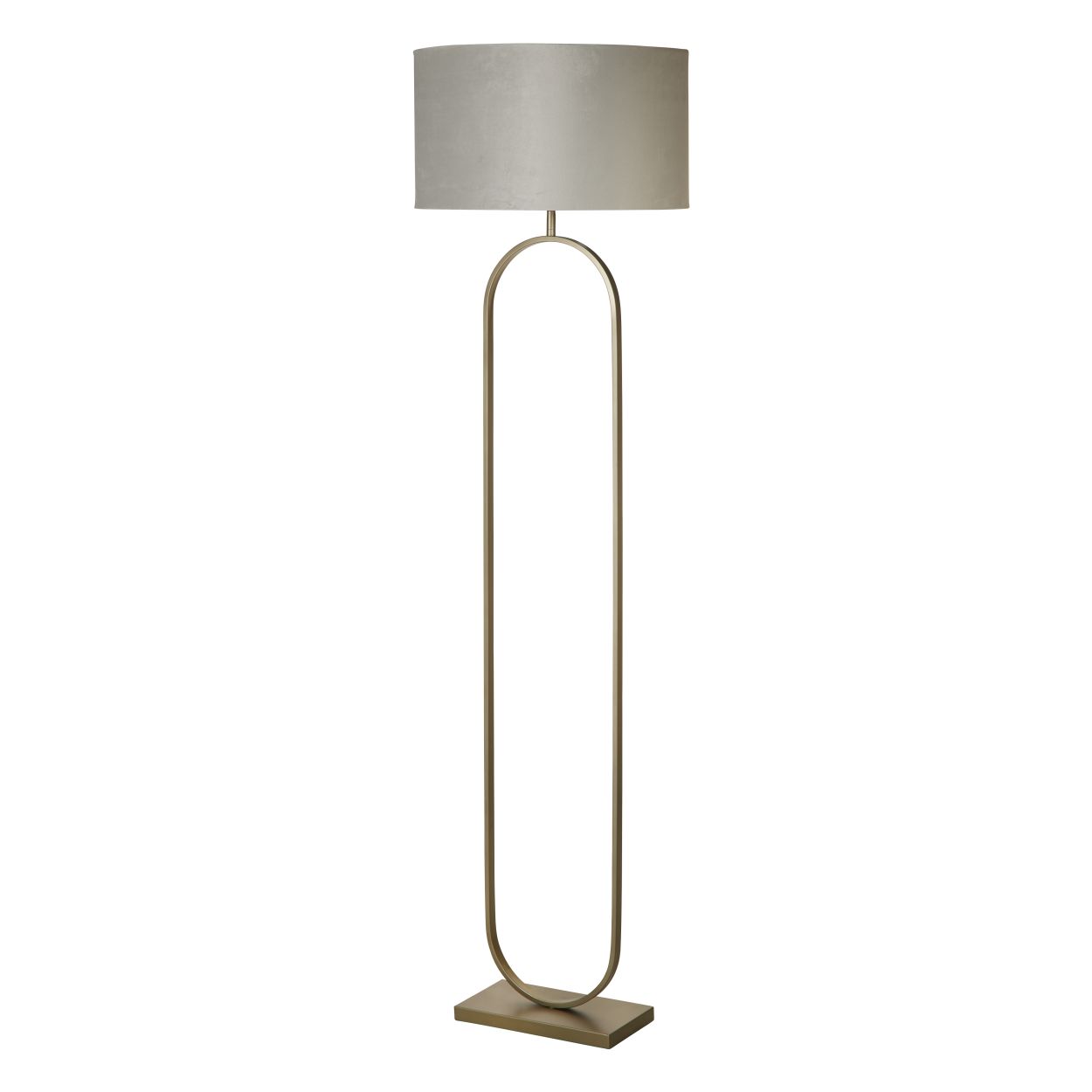 Searchlight Modish Vloerlamp Brons Metaal with Grijs Lampenkap