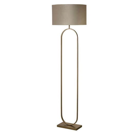 Searchlight Modish Vloerlamp Brons Metaal with Taupe Lampenkap