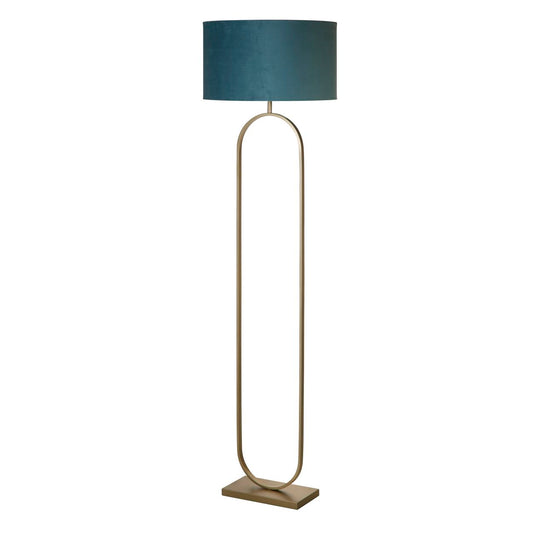 Searchlight Modish Vloerlamp Brons Metaal with Teal Lampenkap