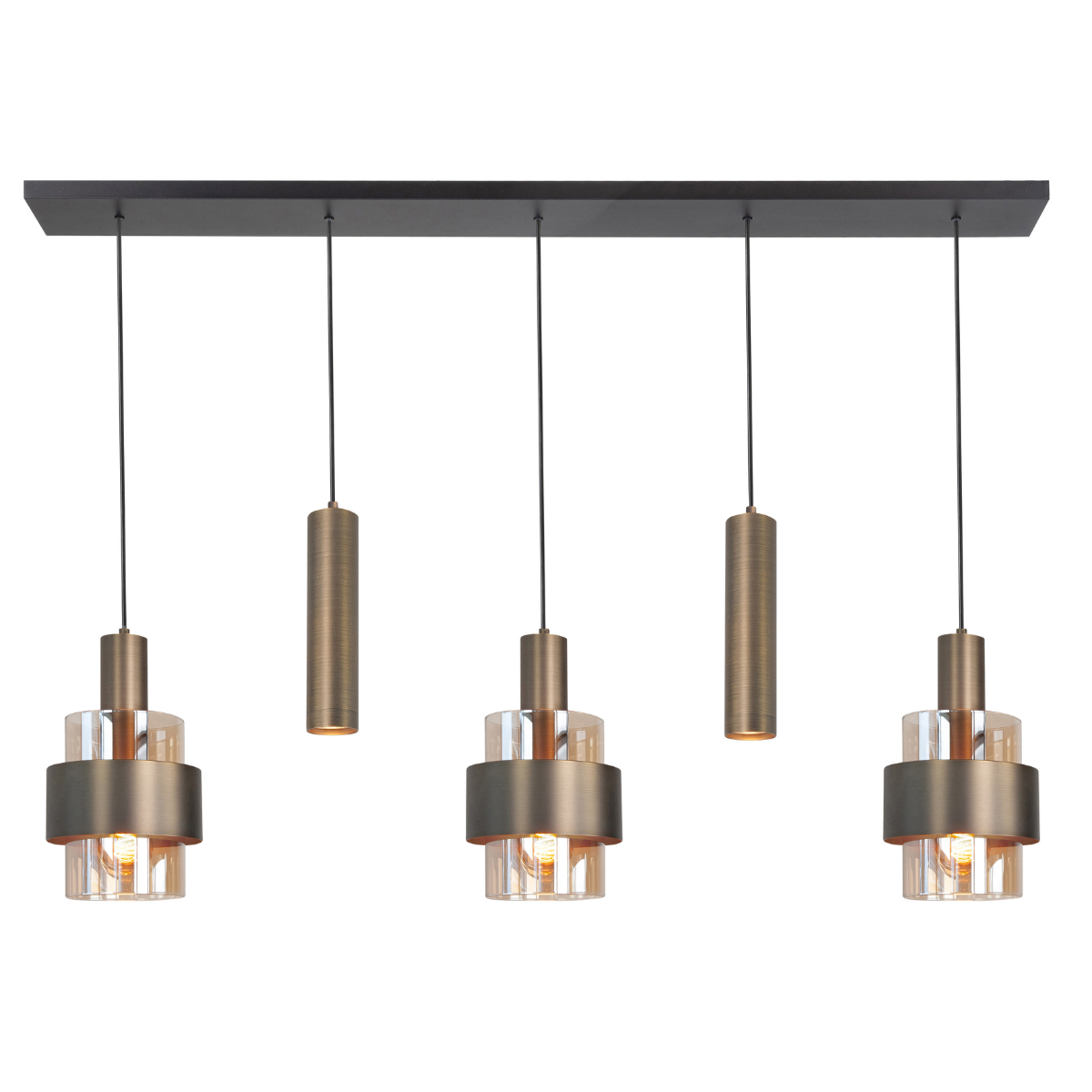 Highlight Hanglamp Marrone Brons Recht 5L