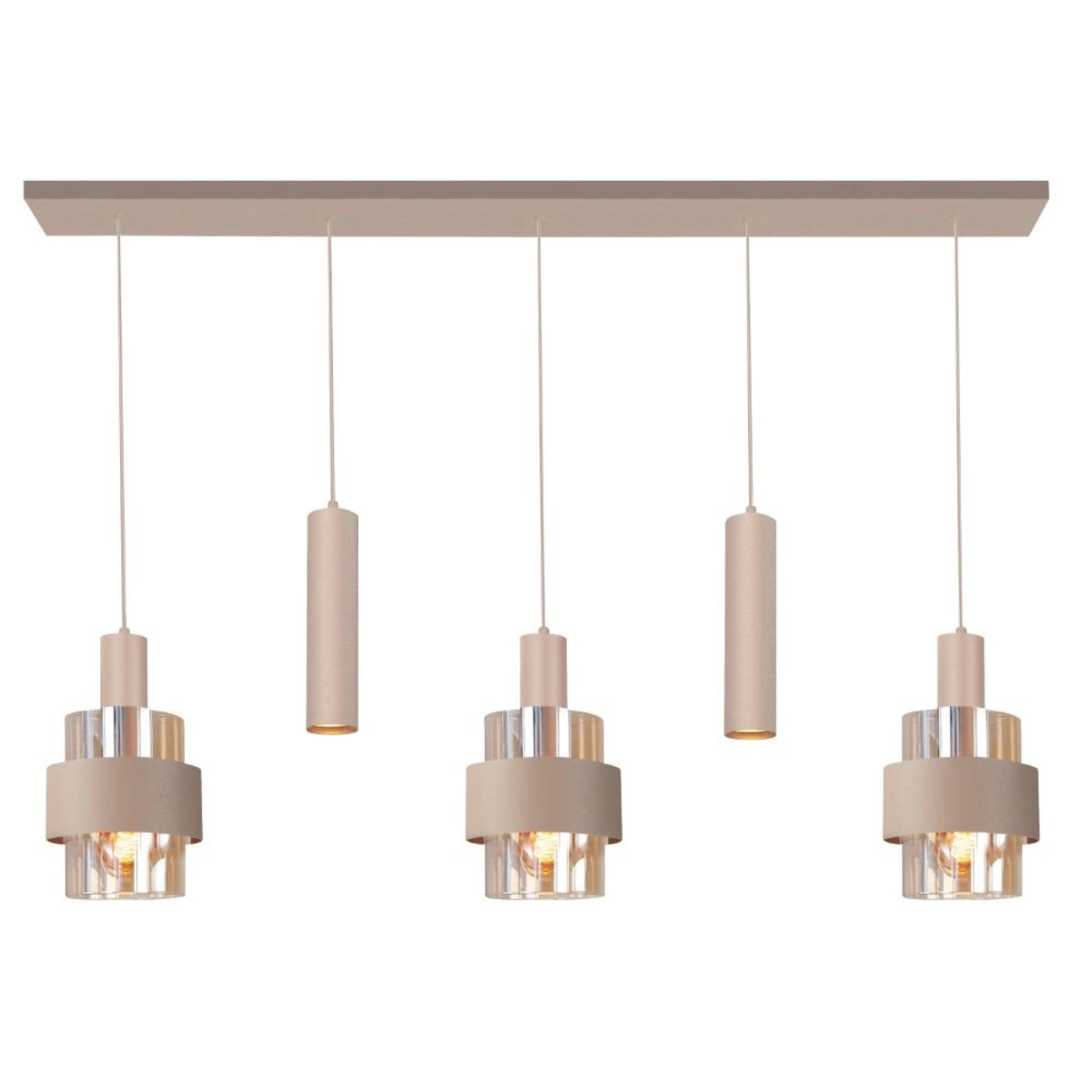 Highlight Hanglamp Marrone Zand Recht 5L