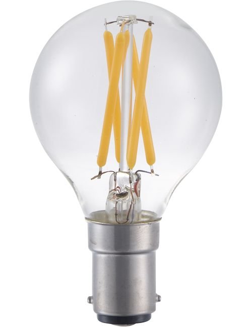 SPL LED Ba15d Fila Ball G45x75 230V 350Lm 4W 927 AC Clear Dim