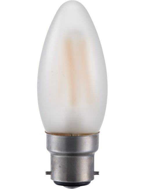 SPL LED Ba22d Fila Candle C35x95 230V 380Lm 4W 925 AC Frosted Dim