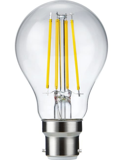 SPL LED Ba22d Fila GLS A60x105 230V 806Lm 8W 827 AC Clear Dim