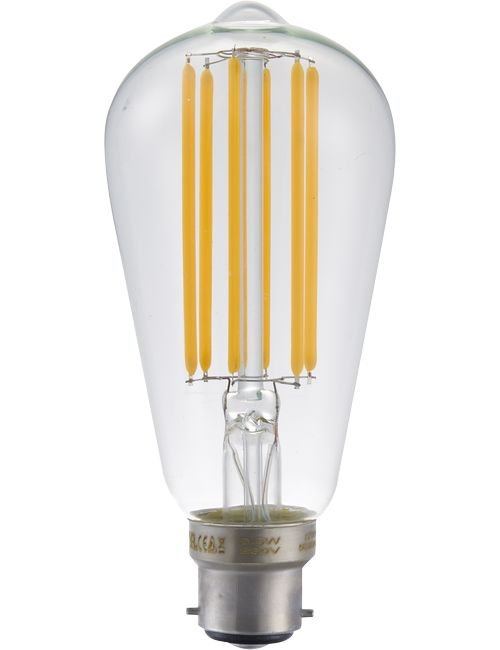 SPL LED Ba22d Fila Rustika ST58x130 230V 550Lm 6.5W 927 AC Clear Dim