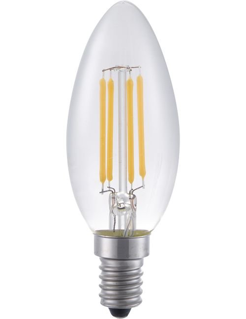 SPL LED E14 Fila Candle C35x100 230V 370Lm 4W 925 AC Clear Dim
