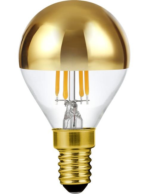 SPL LED E14 Fila Ball Top Mirror G45x75 230V 250Lm 4W 925 AC Gold Dim