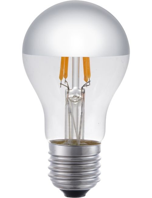 SPL LED E27 Fila GLS Top Mirror A55x100 230V 250Lm 4W 925 AC Silver Dim