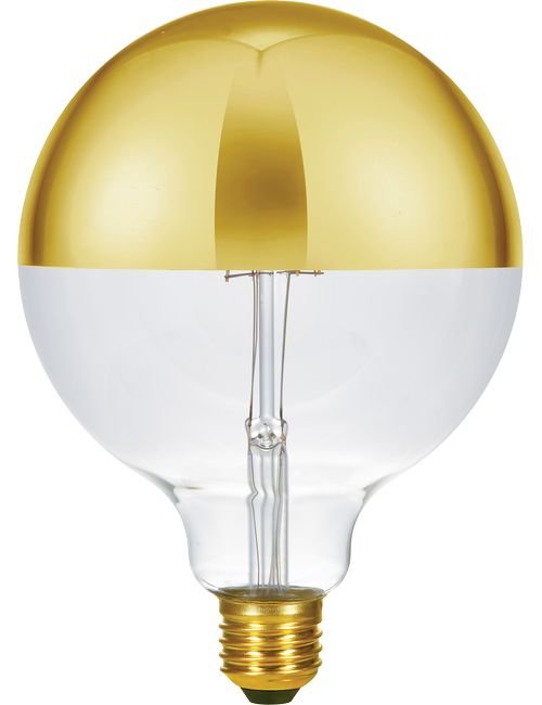 SPL LED E27 Fila Globe Top Mirror G125x180 230V 520Lm 6.5W 925 AC Gold Dim