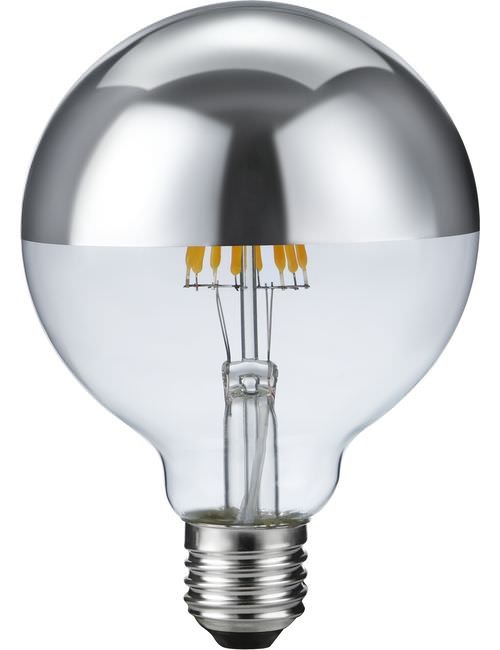 SPL LED E27 Fila Globe Top Mirror G95x135 230V 470Lm 6.5W 925 AC Silver Di