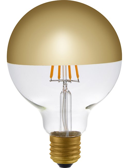 SPL LED E27 Fila Globe Top Mirror G95x135 230V 350Lm 4W 825 AC Gold Dim