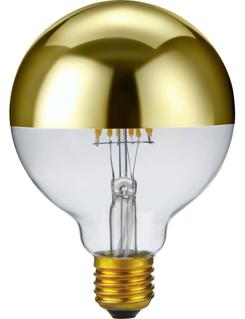SPL LED E27 Fila Globe Top Mirror G95x135 230V 470Lm 6.5W 925 AC Gold Dim