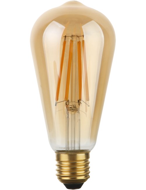 SPL LED E27 Fila Rustika ST64x140 230V 640Lm 8W 922 AC Gold Dim