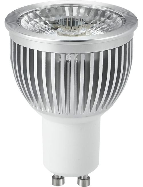 SPL LED GU10 MR16 PMMA 50x65 230V 400Lm 5W 827 38° AC Silver Dim