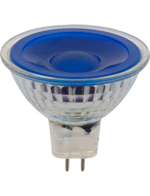 SPL LED GU5.3 MR16 Glass 50x47.5 12V 5W 38° AC/DC Blue Non-Dim