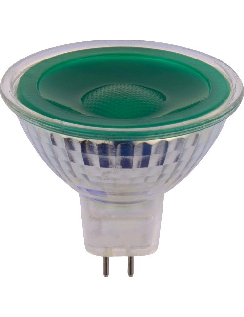 SPL LED GU5.3 MR16 Glass 50x47.5 12V 5W 38° AC/DC Green Non-Dim