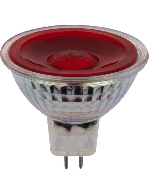 SPL LED GU5.3 MR16 Glass 50x47.5 12V 5W 38° AC/DC Red Non-Dim