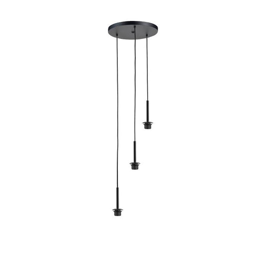 Highlight Plafondplaat Zwart met 3 Bellini pendels voor glas 35cm