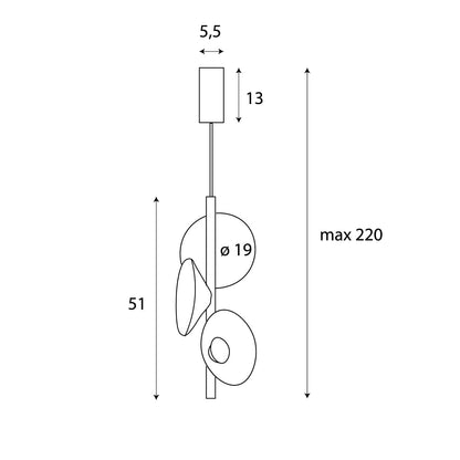 Maxlight P0562 Hanglamp Puro Zwart&Grijs