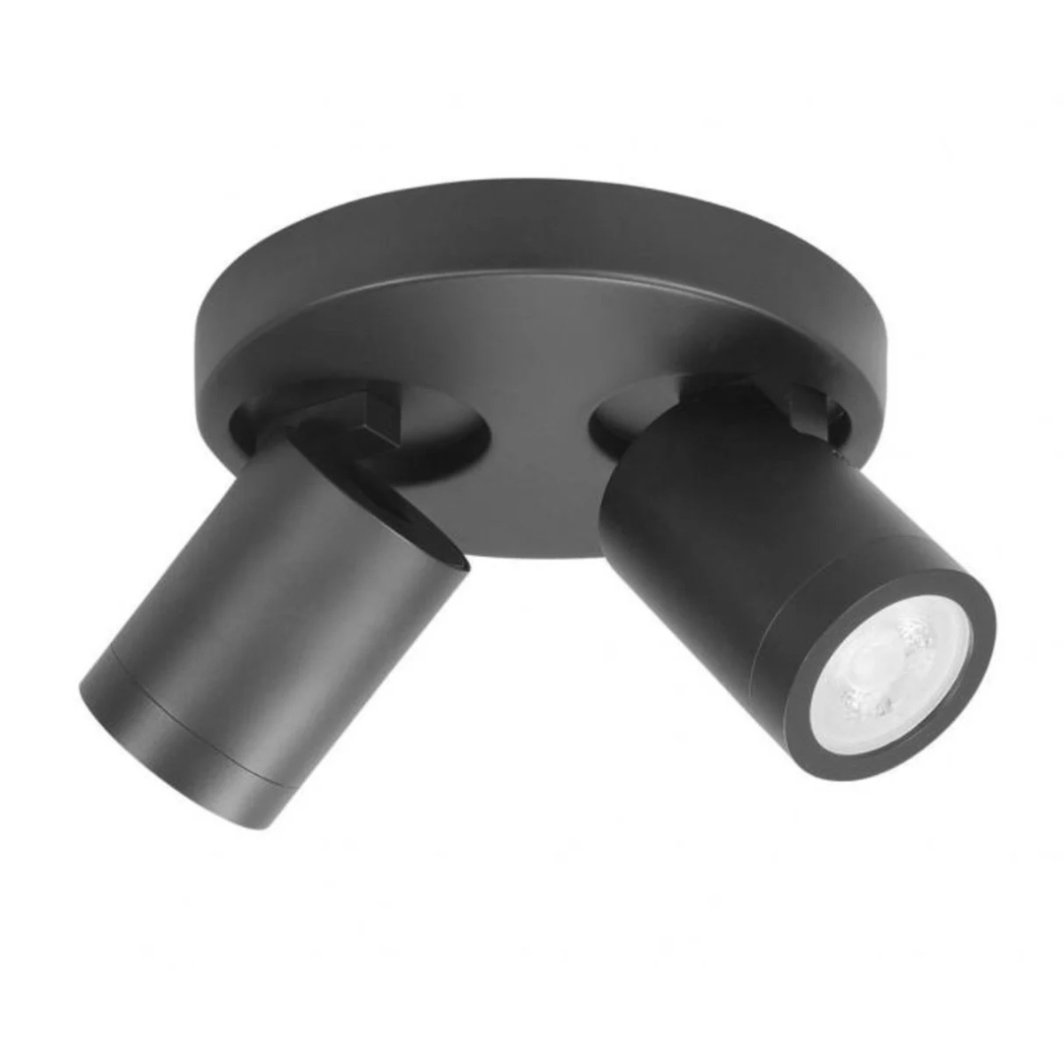 Highlight Opbouwspot IP44 Oliver Zwart Rond 2L