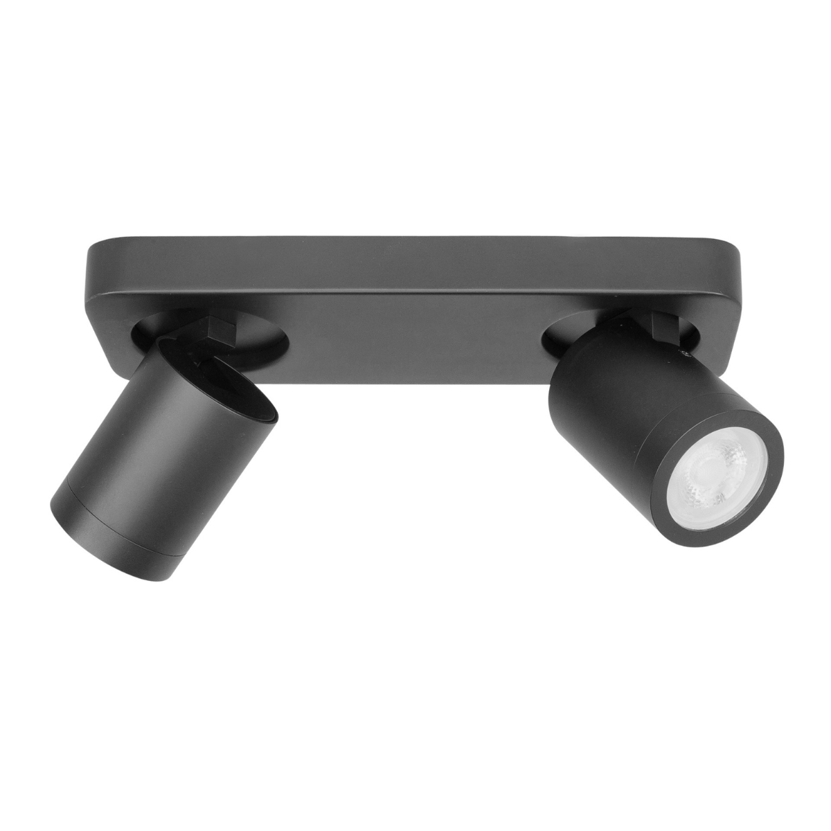 Highlight Opbouwspot IP44 Oliver Zwart Recht 2L