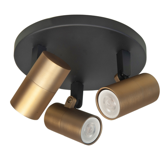 Highlight Opbouwspot Piccolo Zwart/Goud Rond 3L