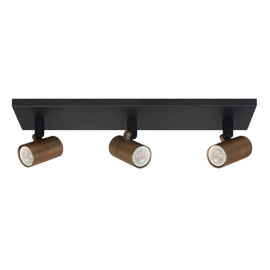 Highlight Opbouwspot Piccolo Zwart/Goud Recht 3L