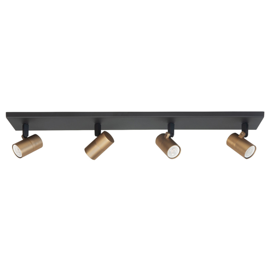 Highlight Opbouwspot Piccolo Zwart/Goud Recht 4L