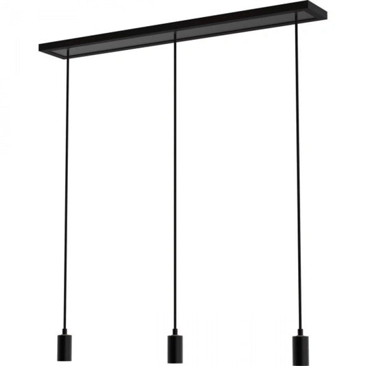 Segula Plafondplaat Zwart Madox met 3 pendels 100 x 15cm