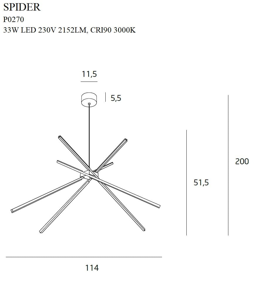 Maxlight P0270 Hanglamp Spider