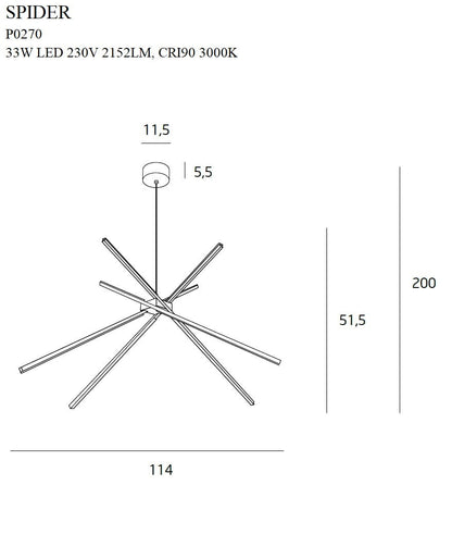 Maxlight P0270 Hanglamp Spider