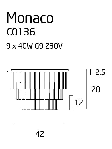Maxlight C0136 Plafondlamp Monaco Ø 42 Cm