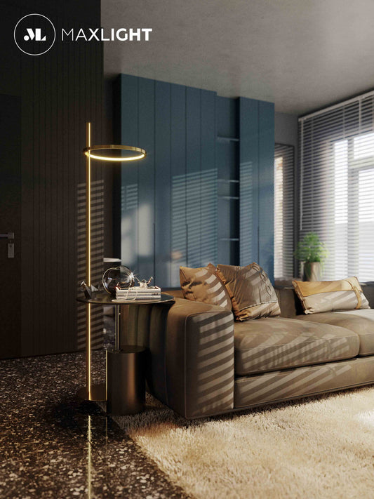 Maxlight F0050 Vloerlamp Lozanna 27W Goud